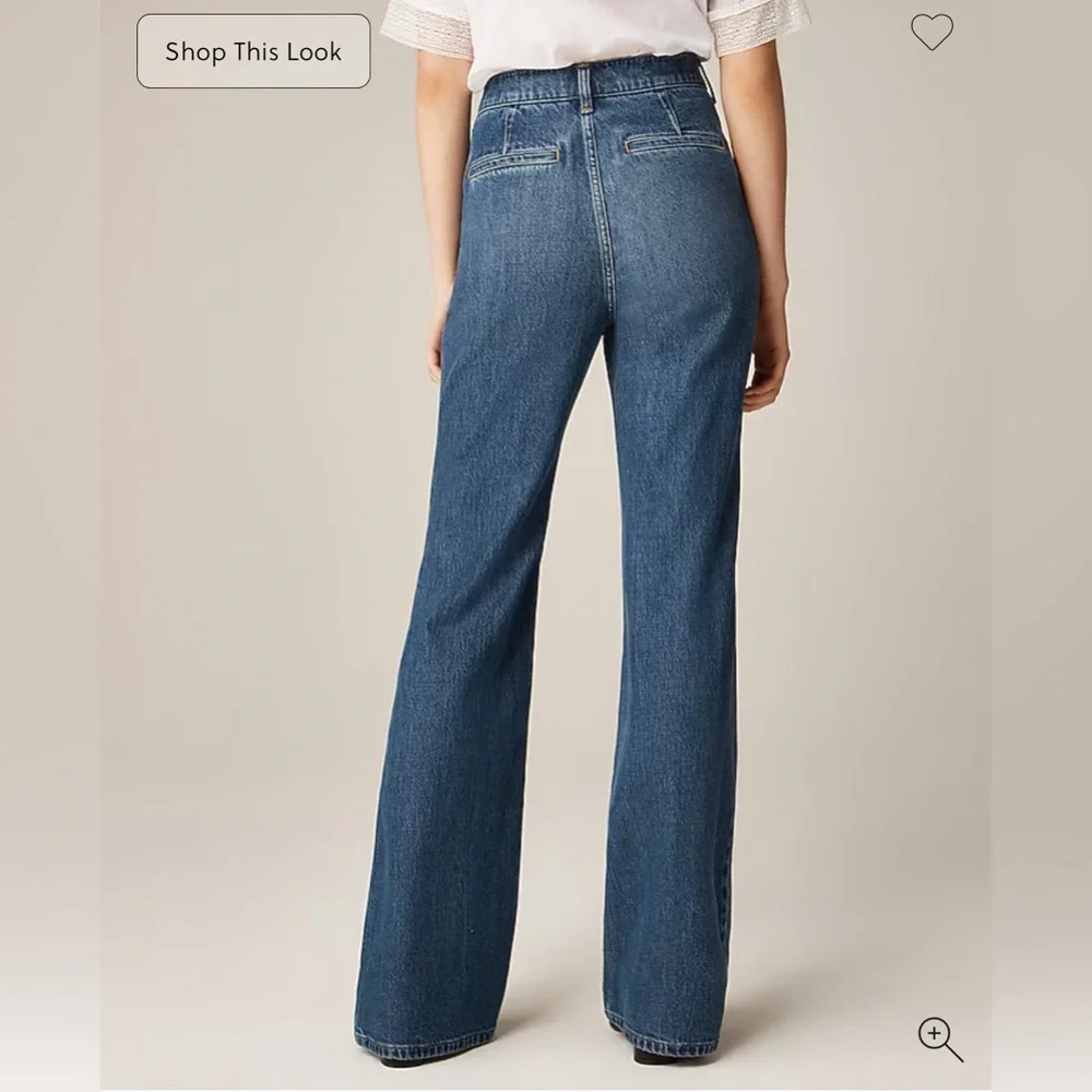 J. Crew Vintage Flare Jean Classic‎ Blue Patch Pockets Retro $158